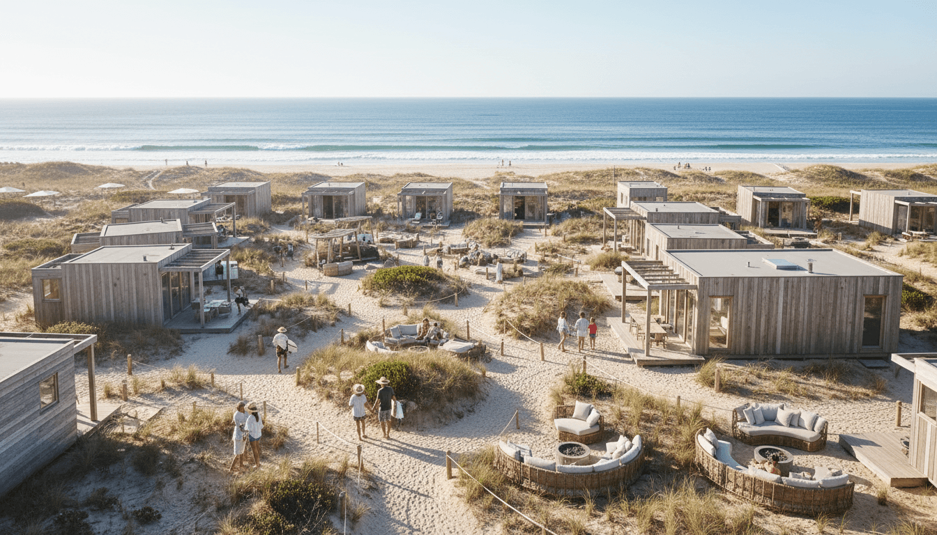 Boutique hotel building near the beach in Ocean City