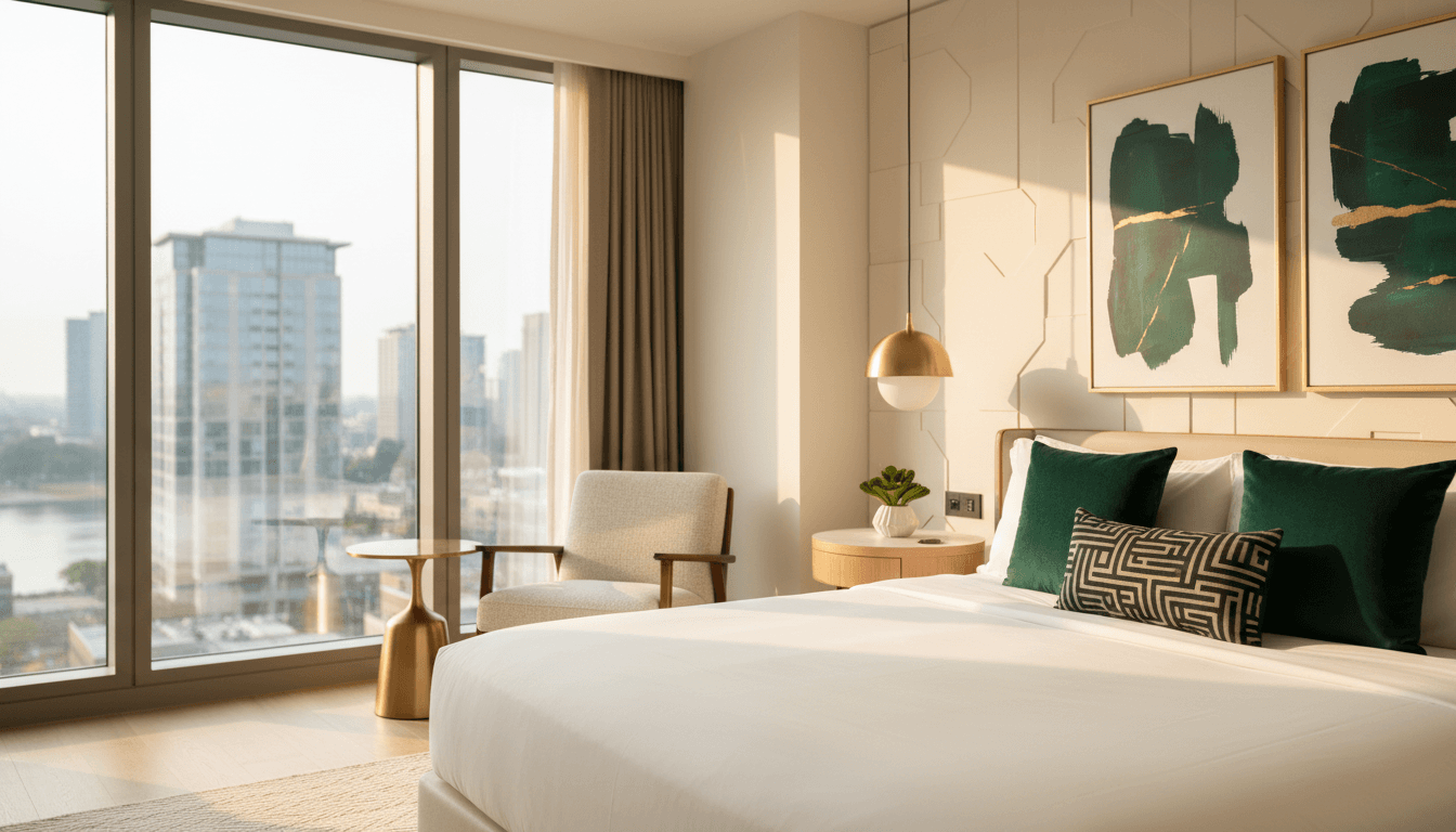 Minimalist room details in marine tones