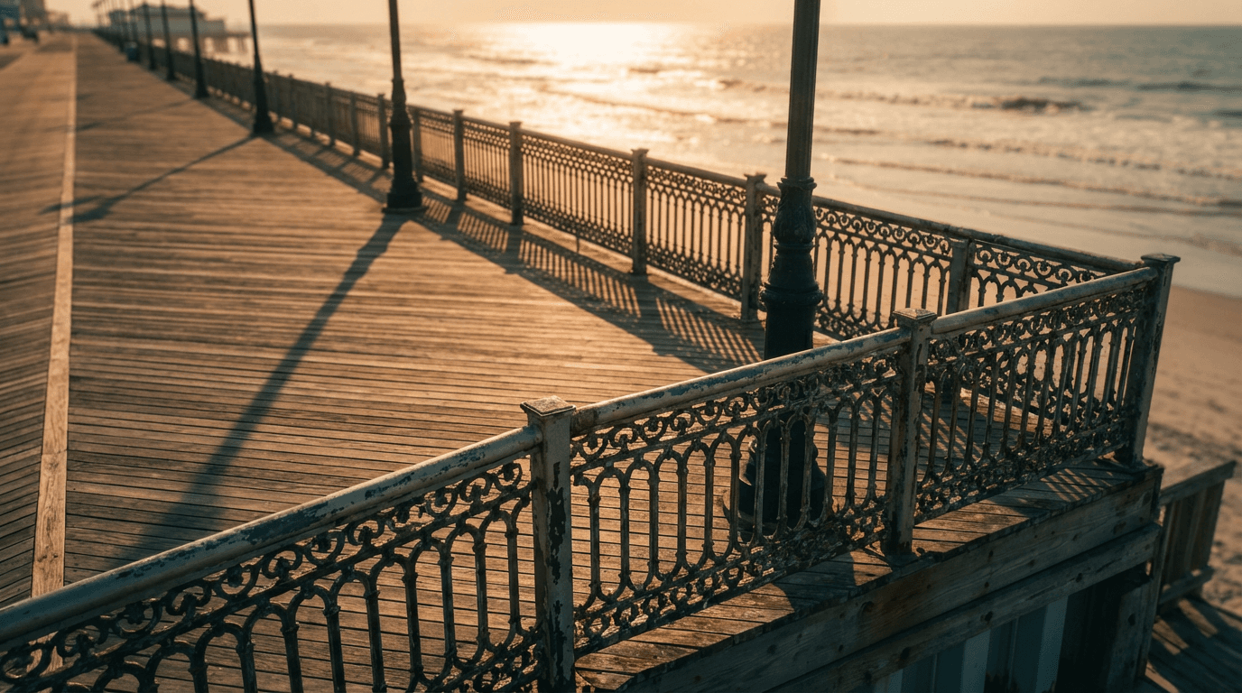 Golden hour beach view near Ocean City
